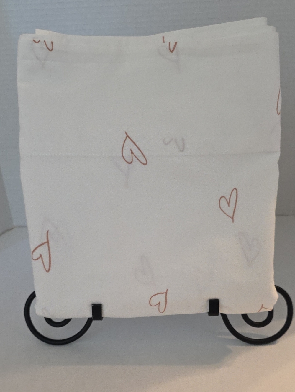 Crate&Barrel Leanne Ford White Clay Hearts Motif Organic Cotton Twin Flat Sheet